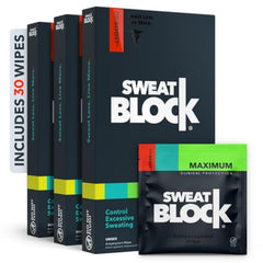 SweatBlock: toallitas antiperspirantes para axilas, protección duradera todo el día.