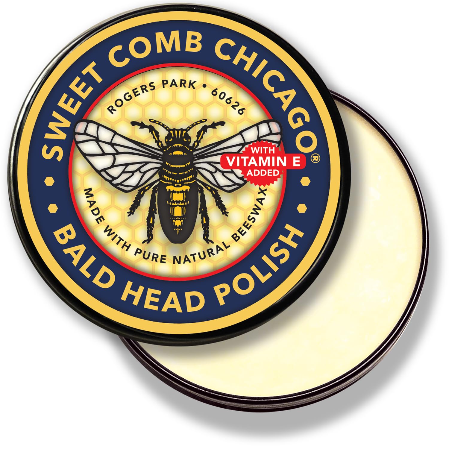 Sweet Comb Chicago pulimento para cabeza calva en lata, ideal para uso diario y cuidado suave