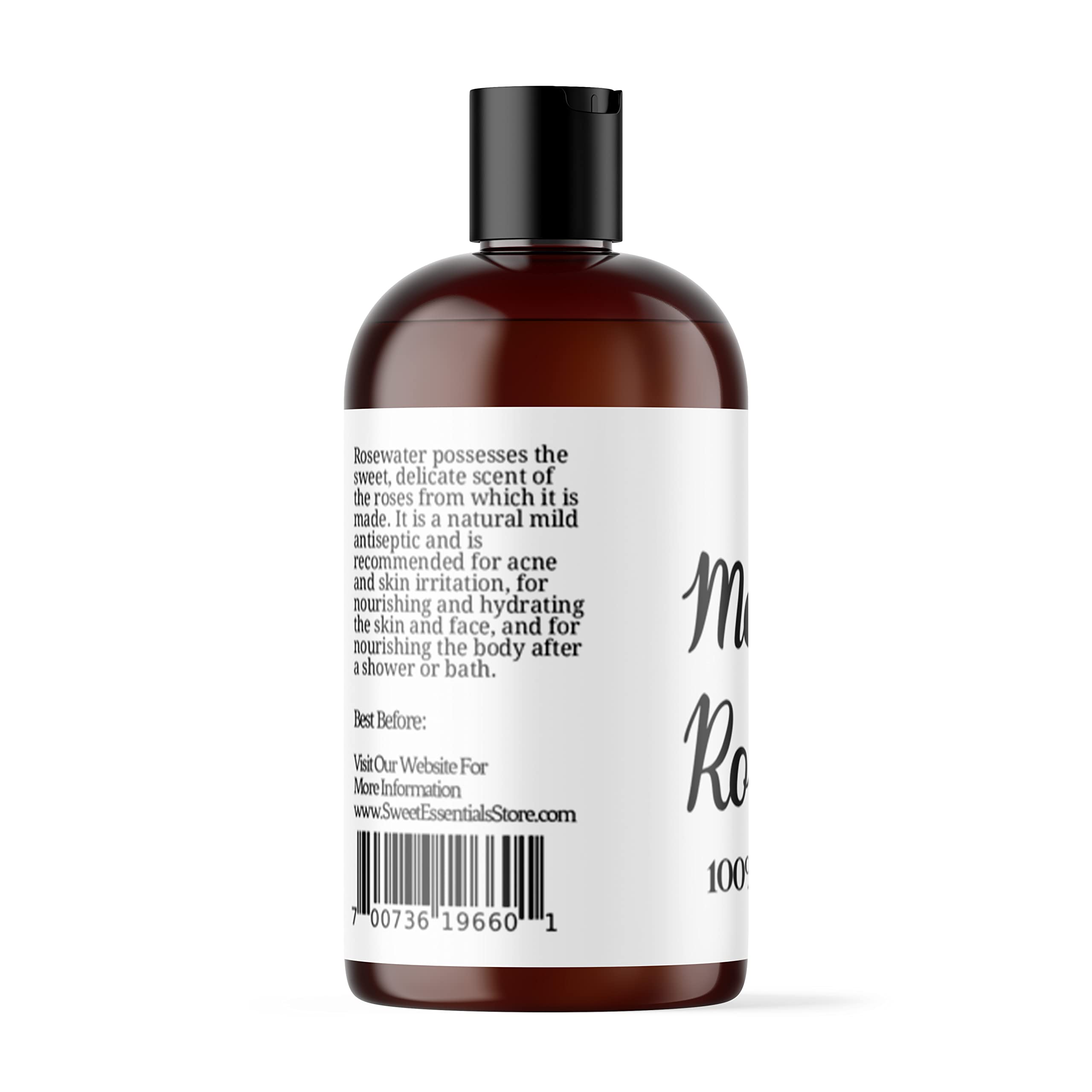 Sweet Essentials Agua de Rosas Marruecos, cuidado del cabello para hidratar cuero cabelludo y aportar brillo