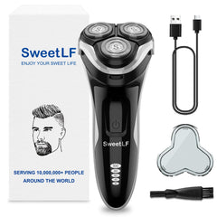 SweetLF Afeitadora eléctrica para hombres, vista frontal, diseño ergonómico para afeitados rápidos.