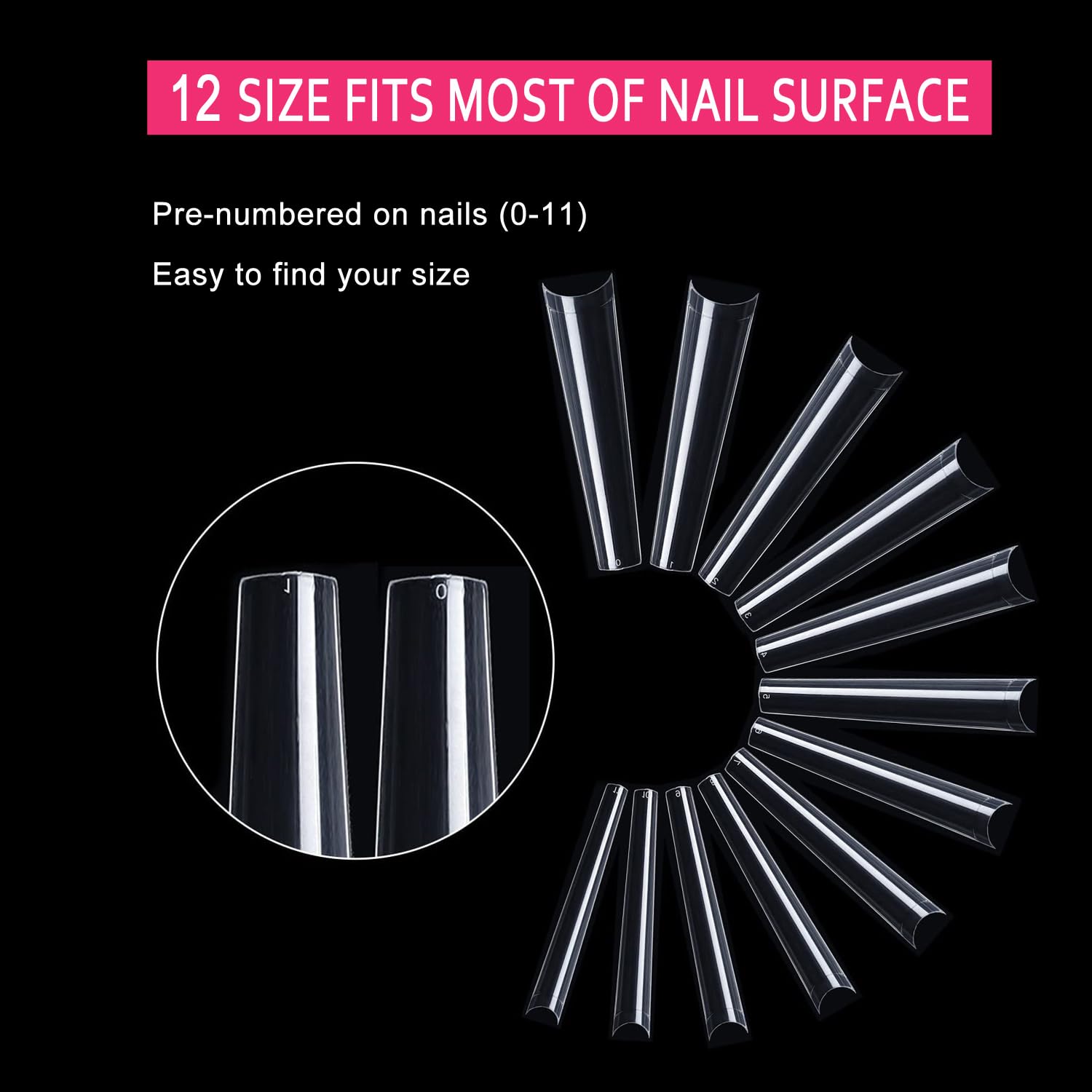 SWETIDY numeración 0-11 en uñas facilita la selección rápida.