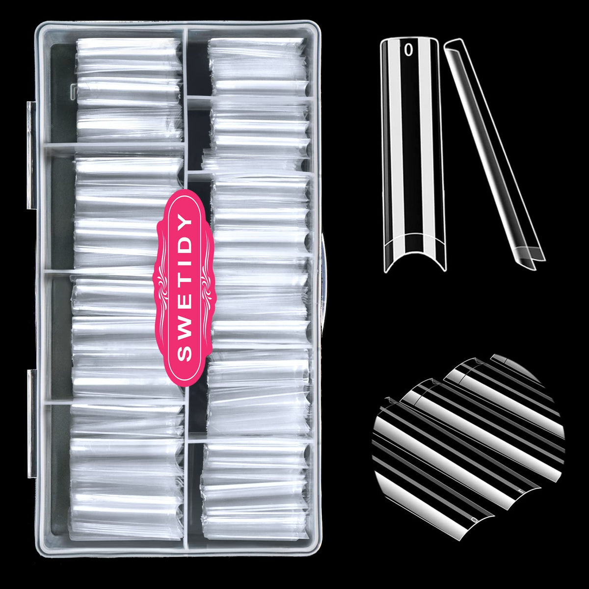 Puntas Swetidy XXL claras y cuadradas para un acabado natural