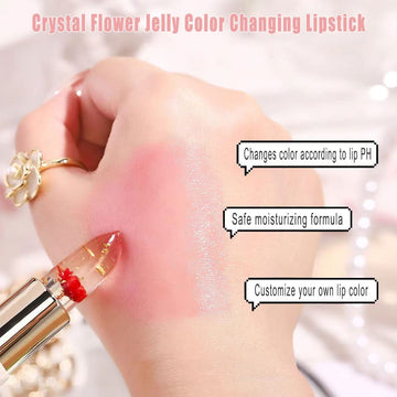 SWETIYOU labial con destellos dorados y flor cristal añade brillo único.