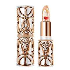 SWETIYOU labial gelatina flor cristal en tubo dorado, diseño lujoso y llamativo.