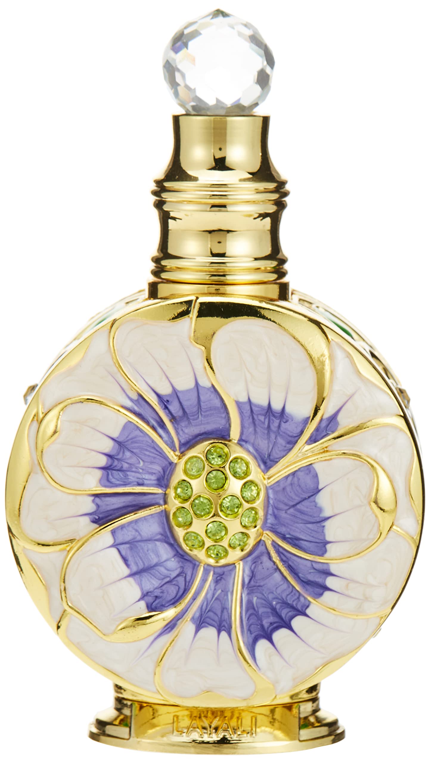 Layali de Swiss Arabian: botella en detalle, aroma duradero para todas las ocasiones.
