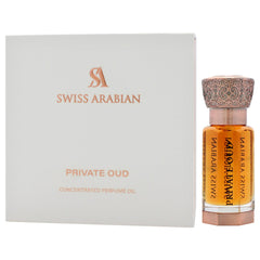 Swiss Arabian Private Oud, jazmín y flor blanca aportan elegancia duradera.
