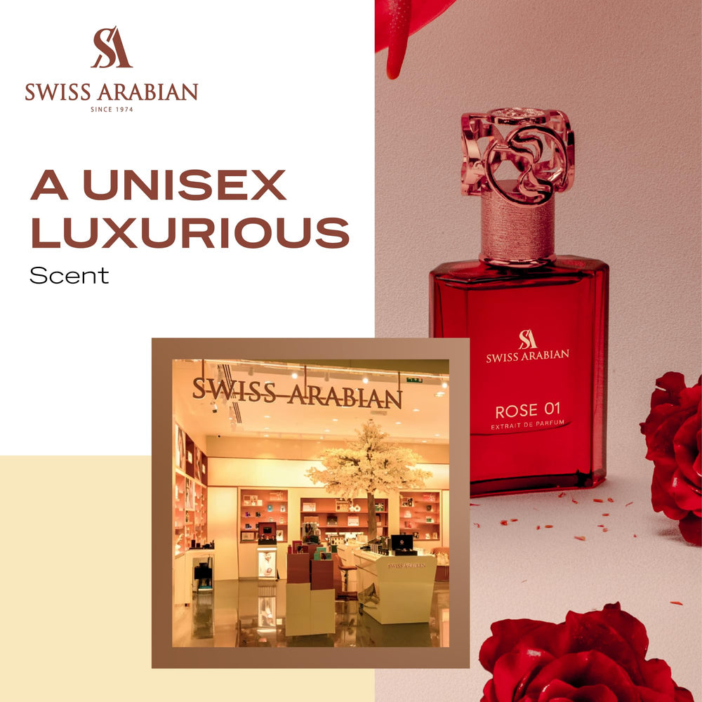 Swiss Arabian Rosa 01 corazón floral con rosas y peonias, aroma romántico