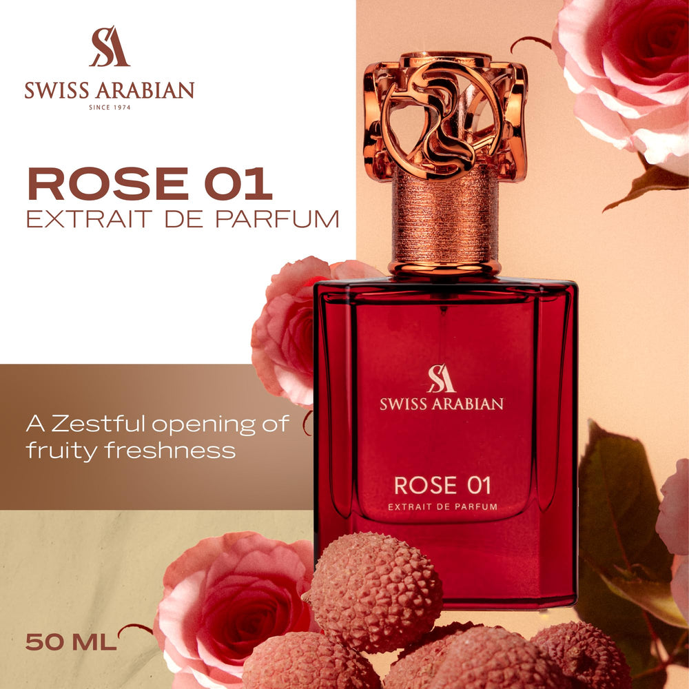 Swiss Arabian Rosa 01 corona de rosas y lirio, centro floral sofisticado