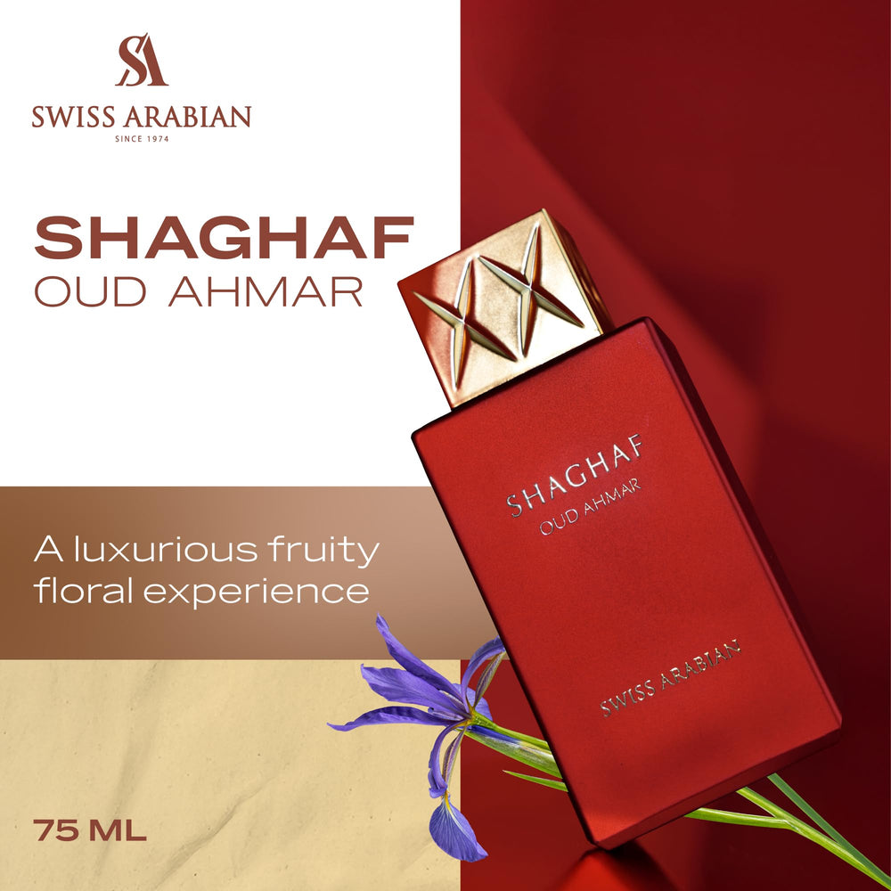 Aroma de Shaghaf Oud Ahmar: notas cítricas que abren la experiencia aromática.