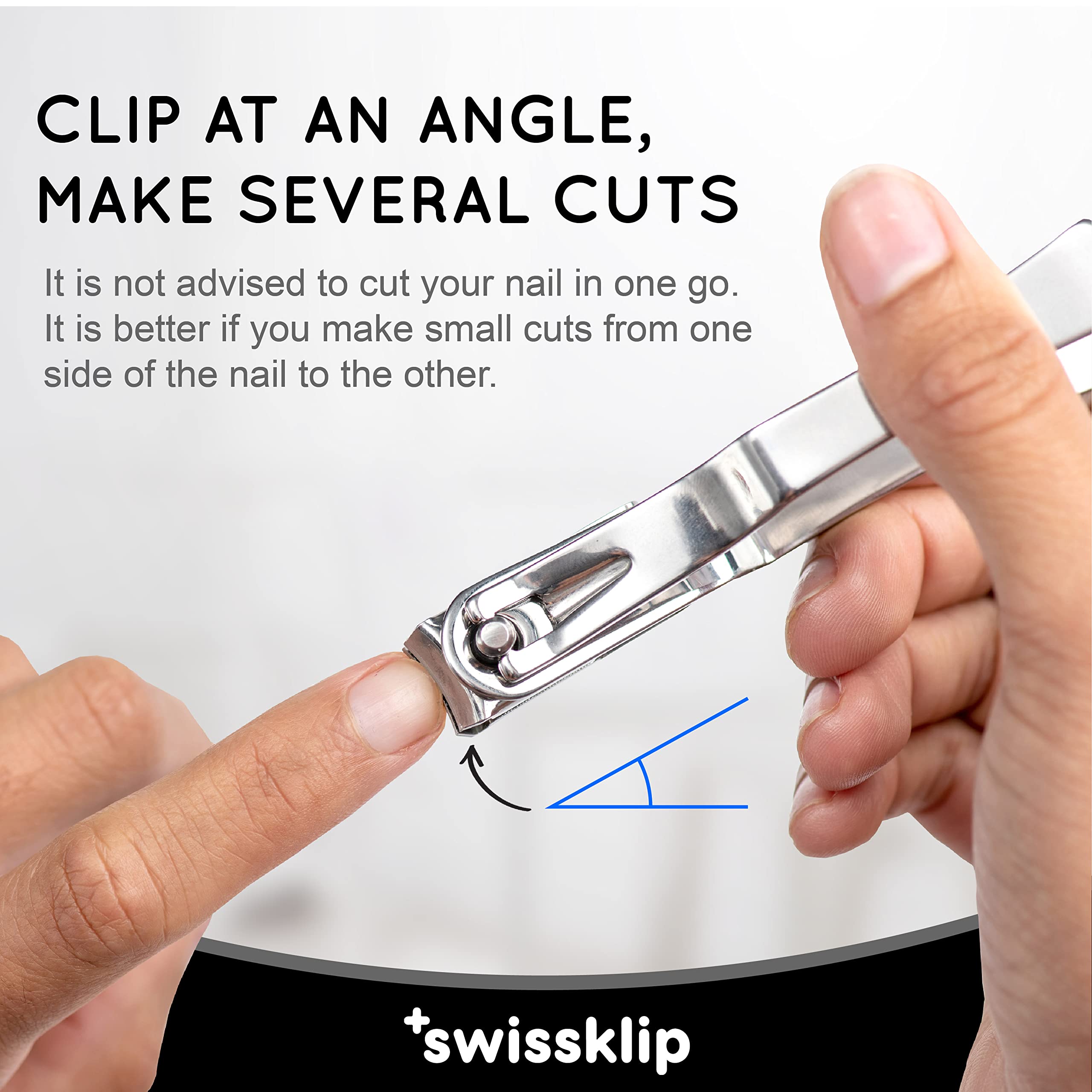 Swissker coupe-ongles en acier inoxydable durable et hygiénique.