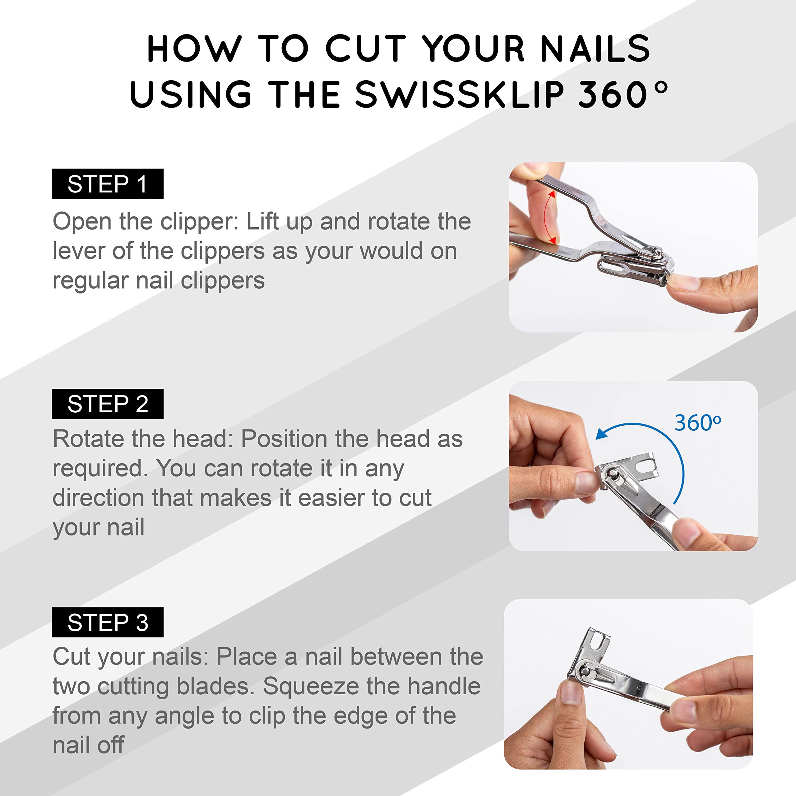 Swissker coupe-ongles pour hommes et femmes, polyvalence observable.