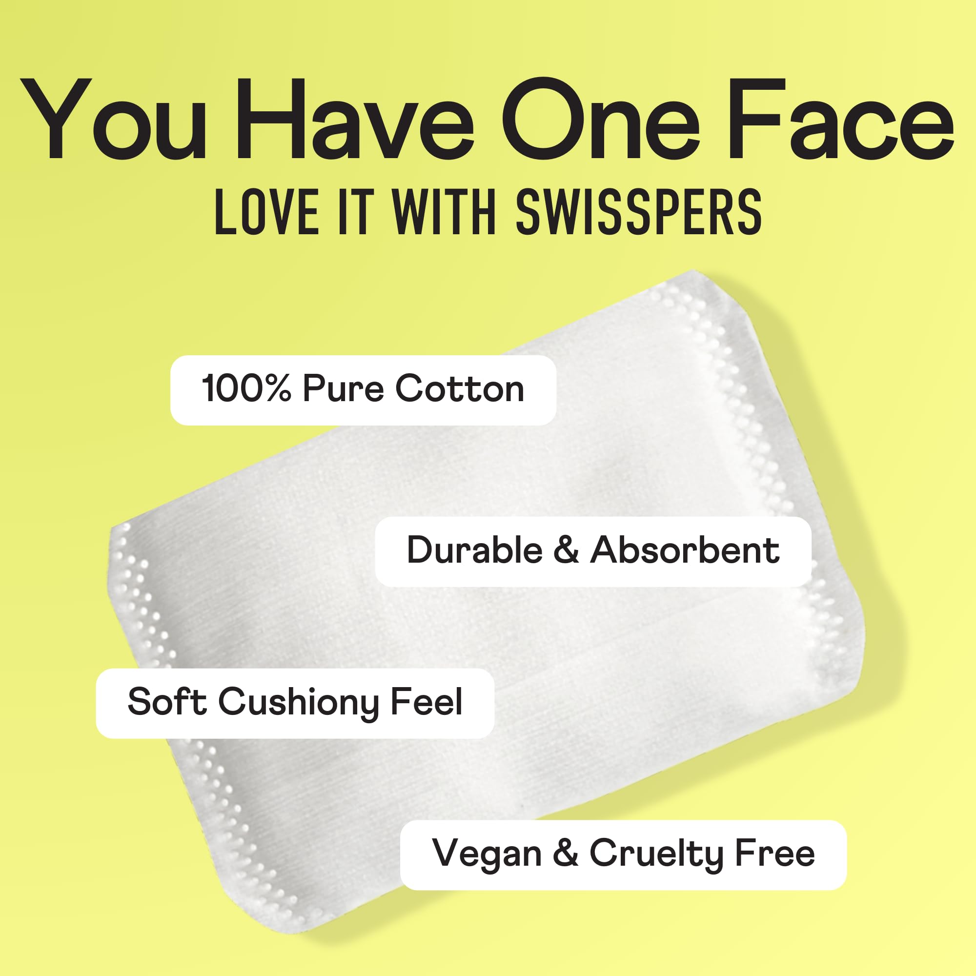Swisspers almohadillas desmaquillantes para tonificar sin pelusa, uso diario
