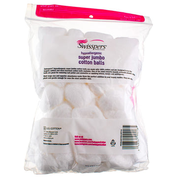 Bola de algodón jumbo Swisspers para retirar esmalte con delicadeza y control.