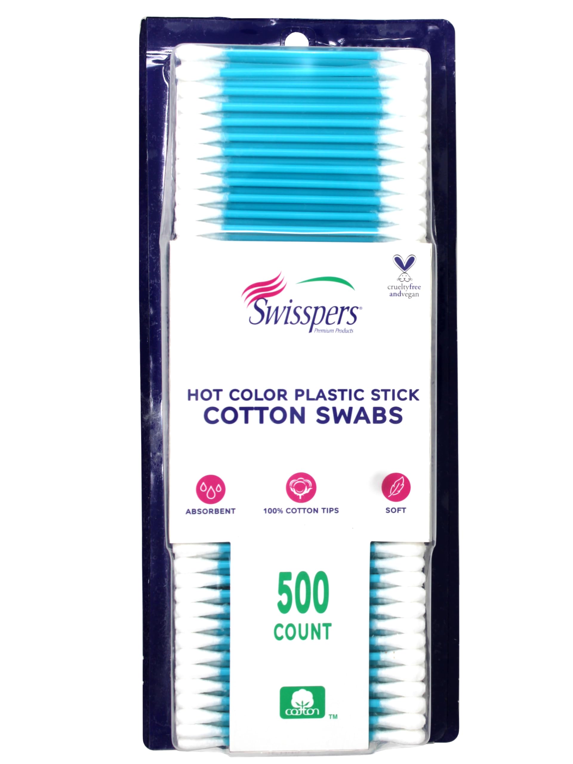 Swisspers hisopos coloreados, prácticos para retoques rápidos de maquillaje