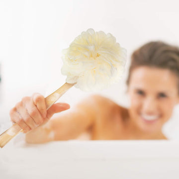 SWSTINLING esponjas de spa con mango largo, uso versátil para exfoliar y pulir.