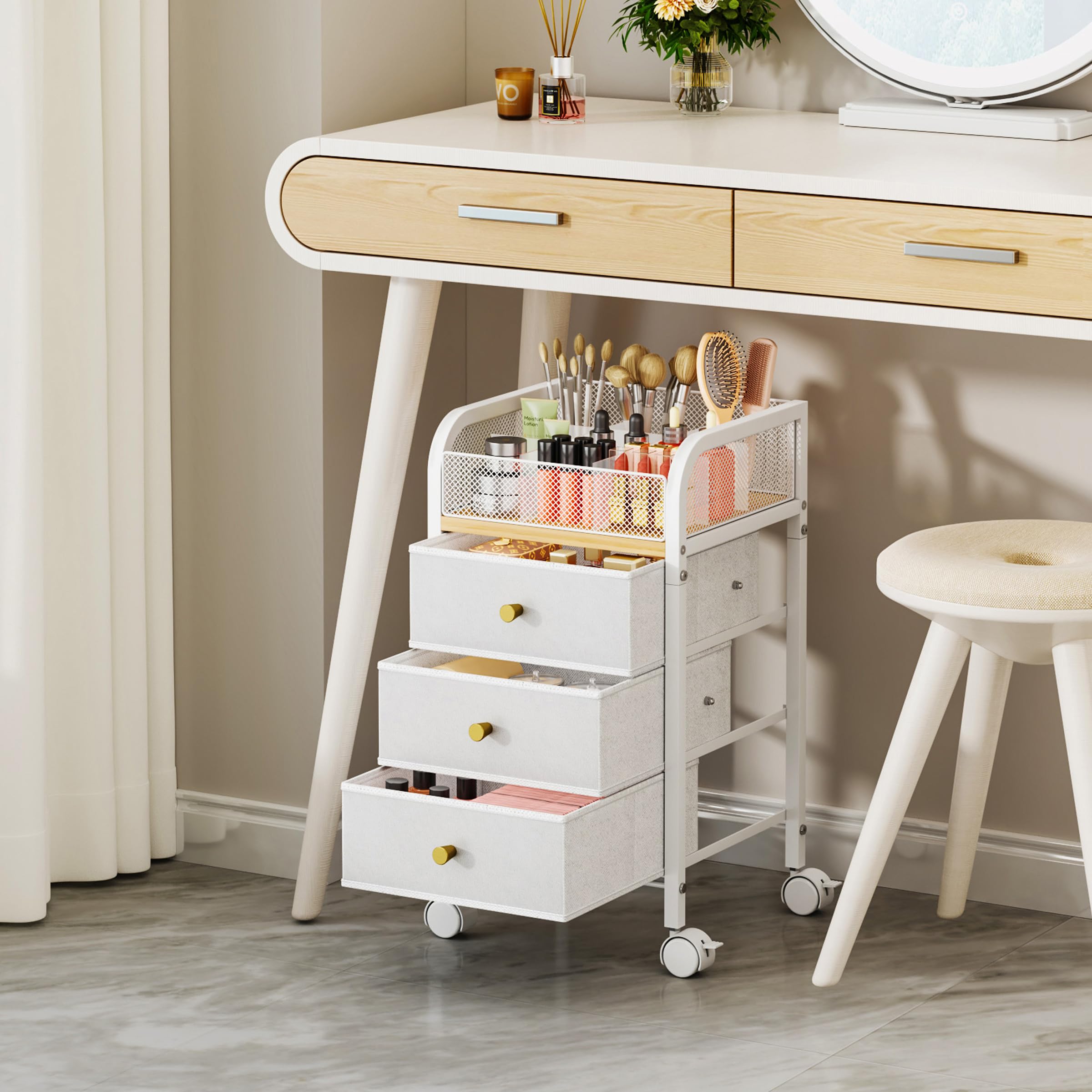 SWTYMIKI diseño nórdico blanco con detalles dorados añade estilo
