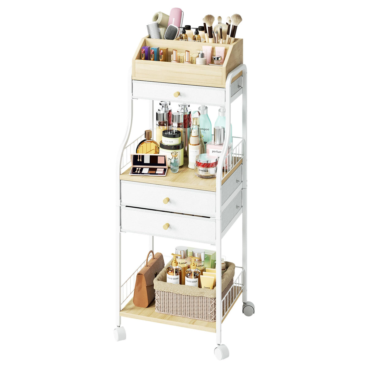 SWTYMIKI roulettes 360° pour déplacer le chariot maquillage