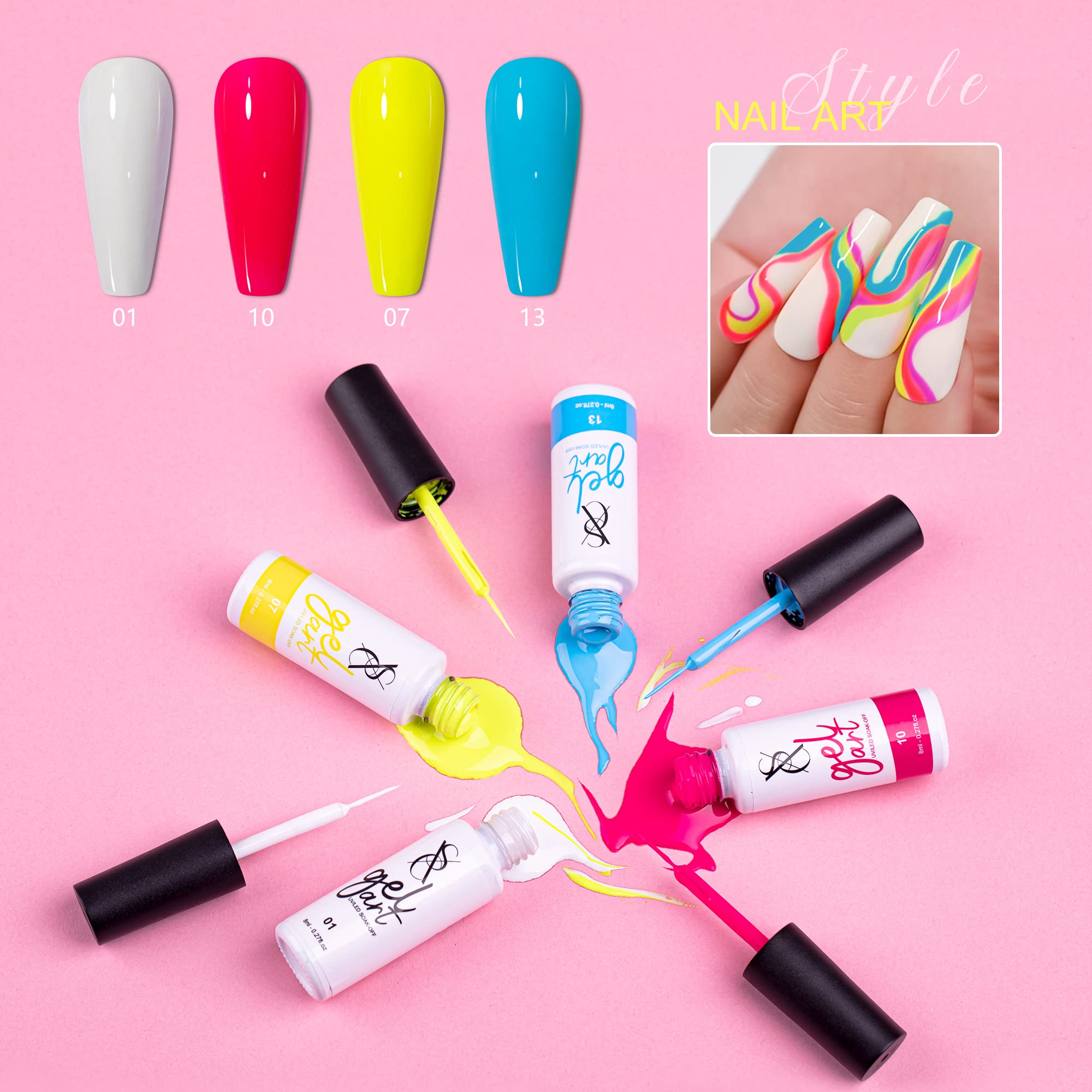 SXC kit profesional para uñas con gel liner y pincel