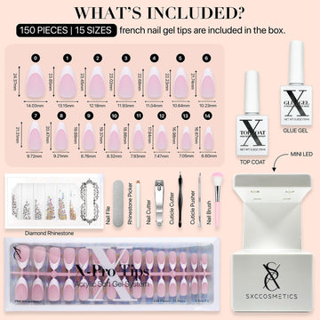 Uñas SXC con puntas X-Pro en forma almendra para looks versátiles.