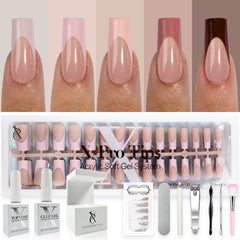 SXC Uñas postizas tono piel natural para un look discreto y elegante.