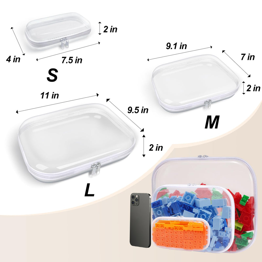 SXS LACONIC étui transparent petite fermeture double, pratique pour cosmétiques
