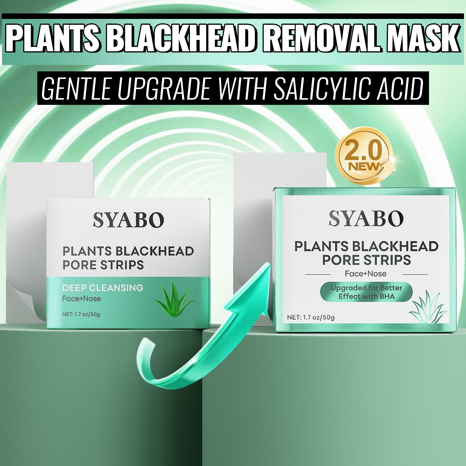 Tiras SYABO con ácido salicílico para purificar poros y reducir grasa