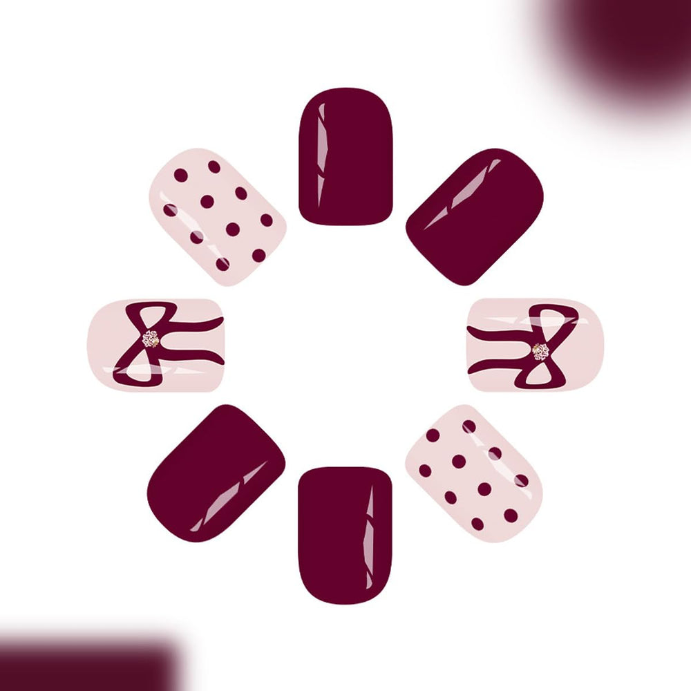 SYPAFG acabado brillante en uñas falsas para un look pulido.