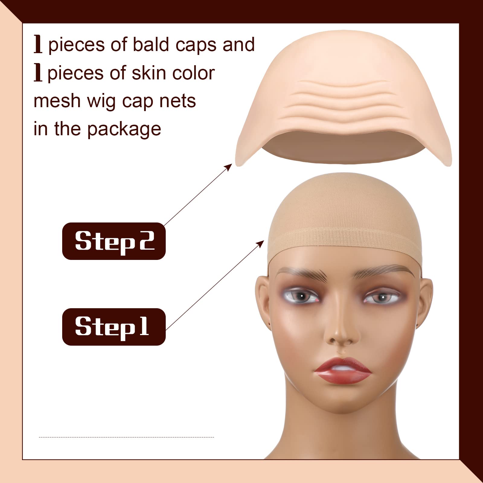 Gorra calva Syhood de látex, ideal para maquillaje y actuación.