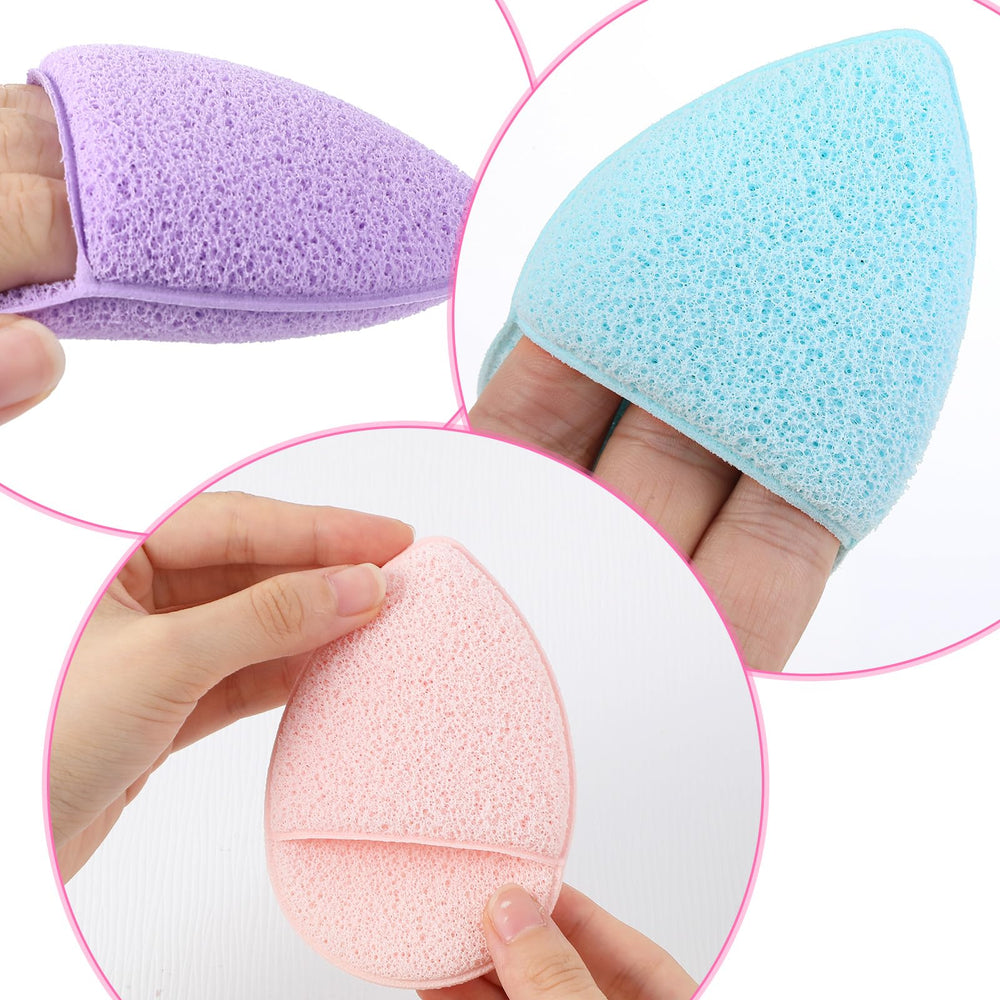 SynHHnergyx esponjas faciales color azul para control preciso y limpieza detallada.