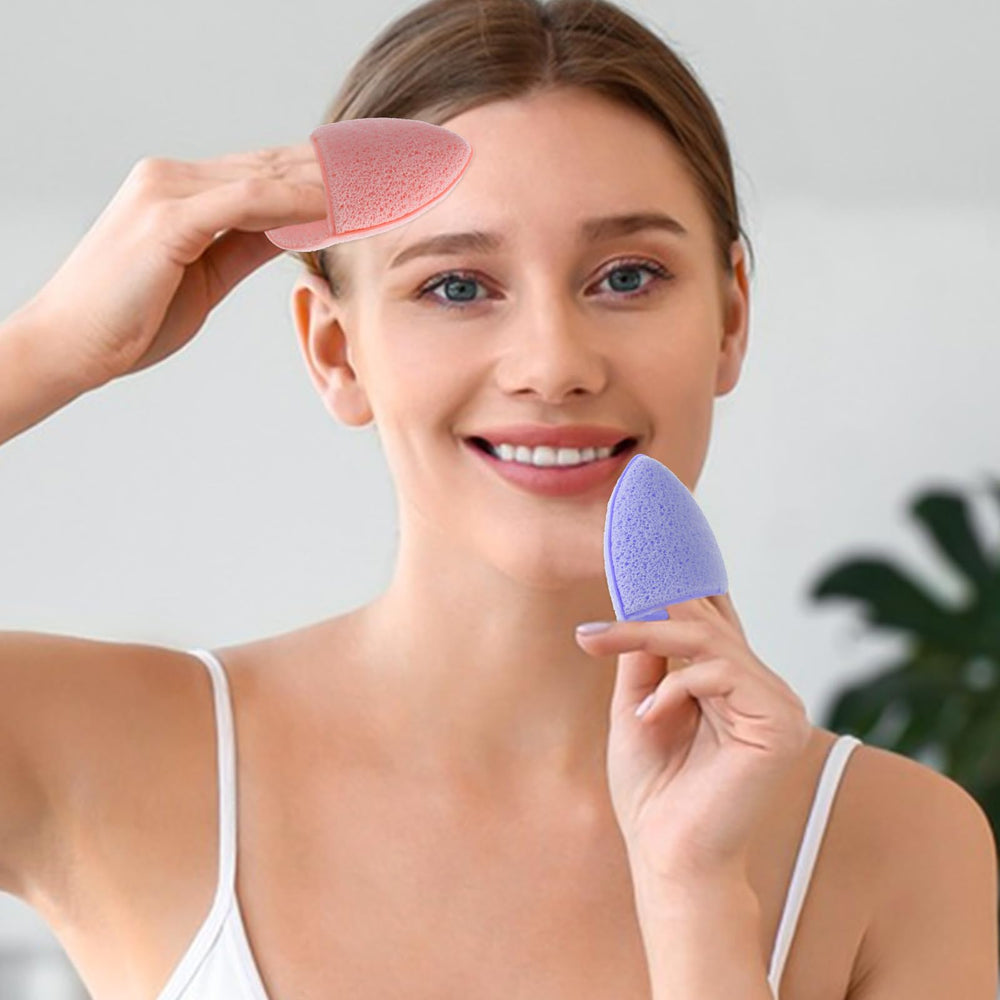 SynHHnergyx esponjas faciales color verde para absorción de serums y limpieza diaria.