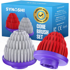 La cabeza cono de Synoshi PRO para cepillo giratorio llega a rincones difíciles.
