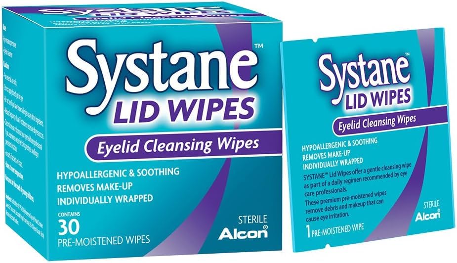 Uso diario con Systane Lid Wipes para rutina ocular práctica.