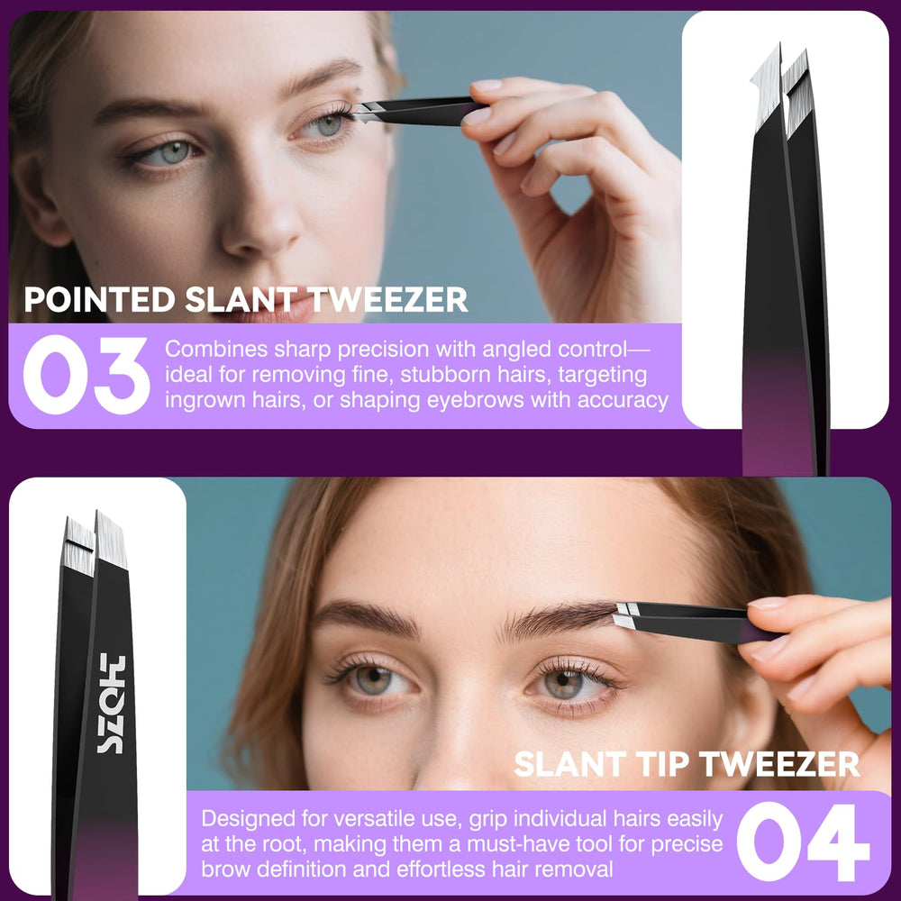 Pinzas SZQHT Cejas, punta plana para retoques precisos.