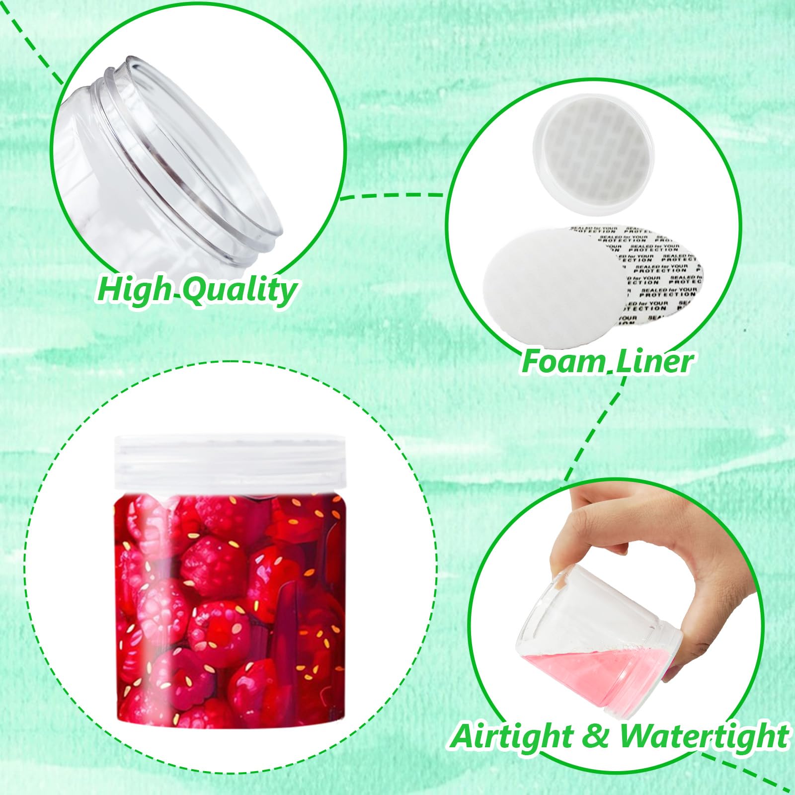 Szsrcywd envases de boca ancha para facilitar llenado y limpieza, aptos para varias sustancias.
