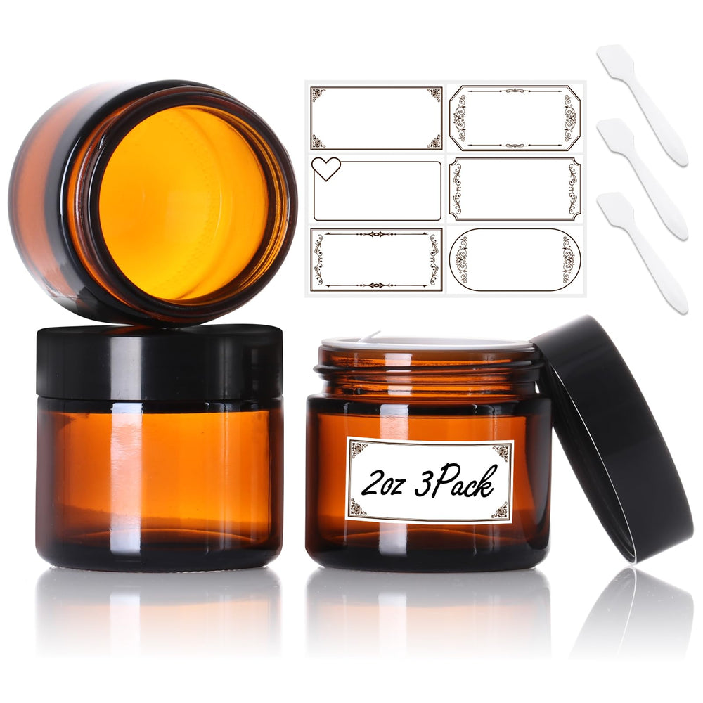 Jarras SZUAH ámbar 60 ml con tapas cúpula: protección UV y transporte fácil