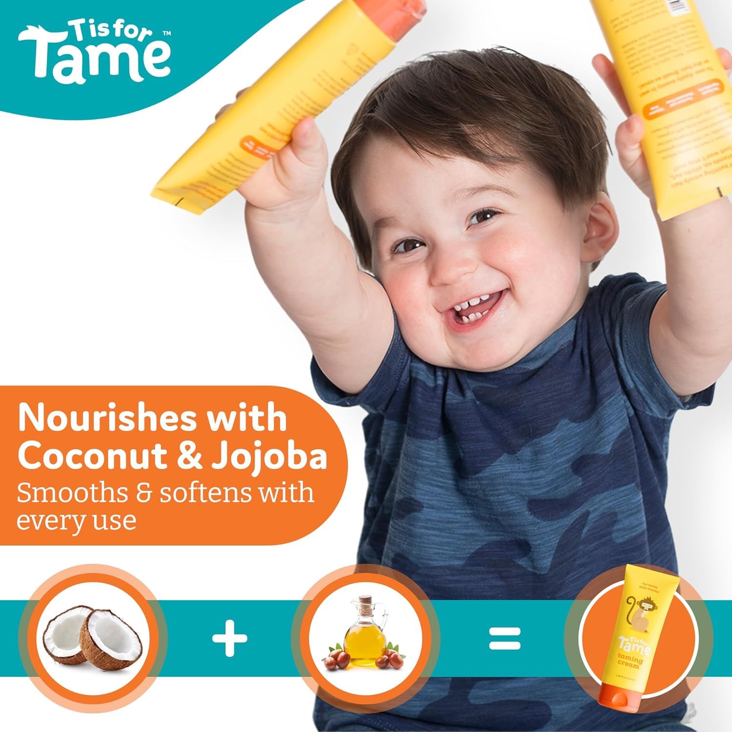 T is for Tame contiene aceite de coco natural para nutrir y domar