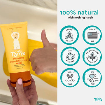 T is for Tame hidratación con jojoba y girasol, aporta brillo natural.