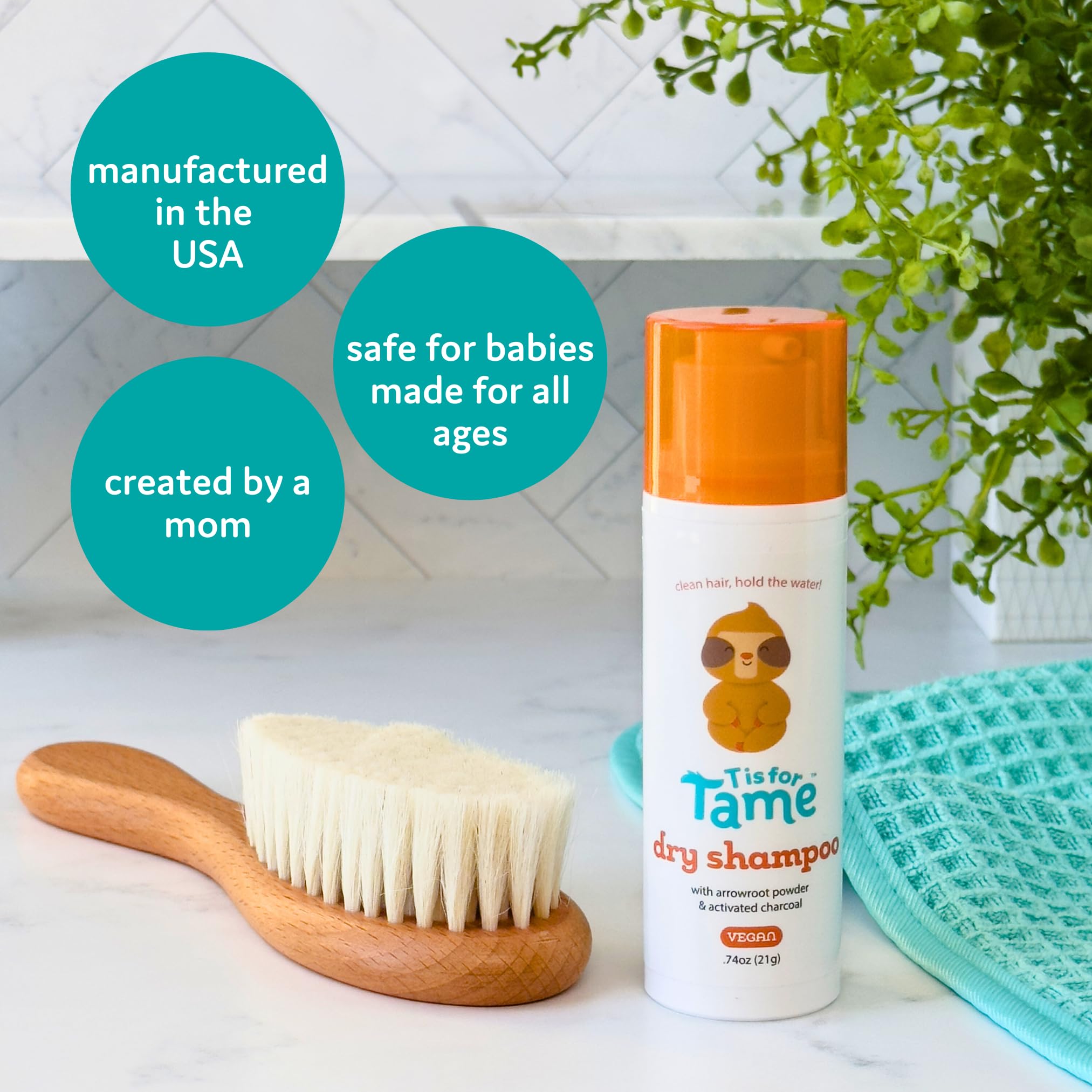 Tapa fácil de abrir y cerrar para manejo sin desorden con T is for Tame.