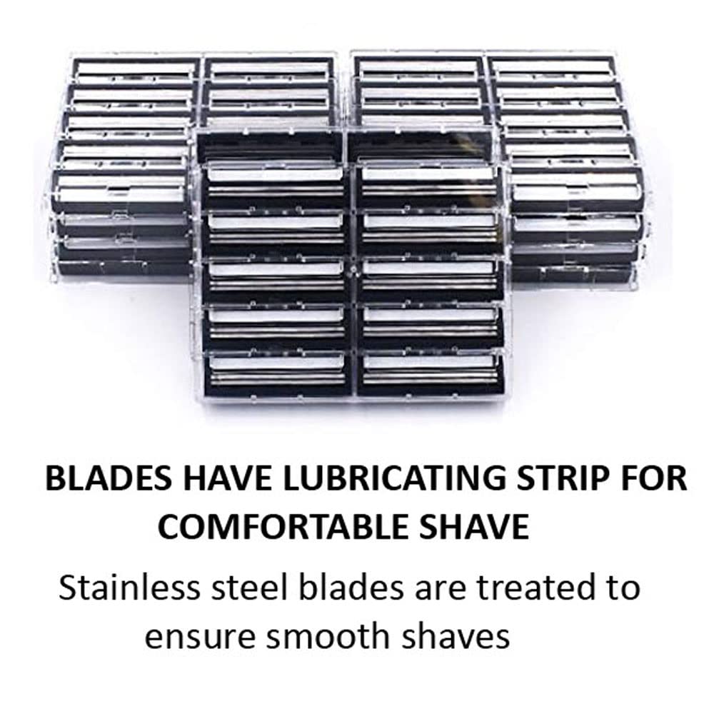 Taconic Shave cartouches double lame fabriquées aux États-Unis pour un rasage précis.