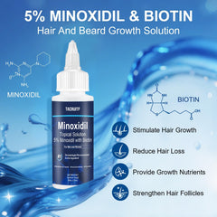 Tacruitf Minoxidil con Biotina, aplicación en cabello para densidad percibida.