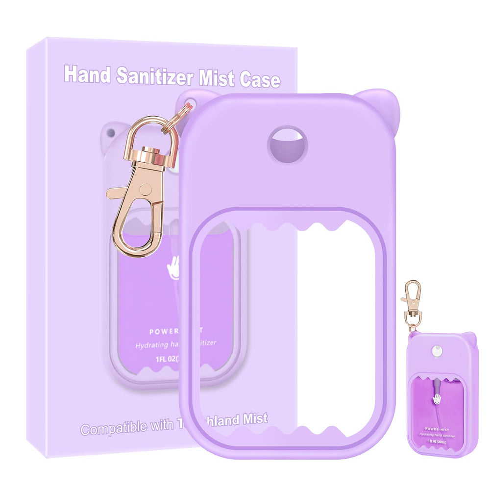 Taessv funda silicona Touchland, diseño adorable y púrpura, protege y decora tu spray