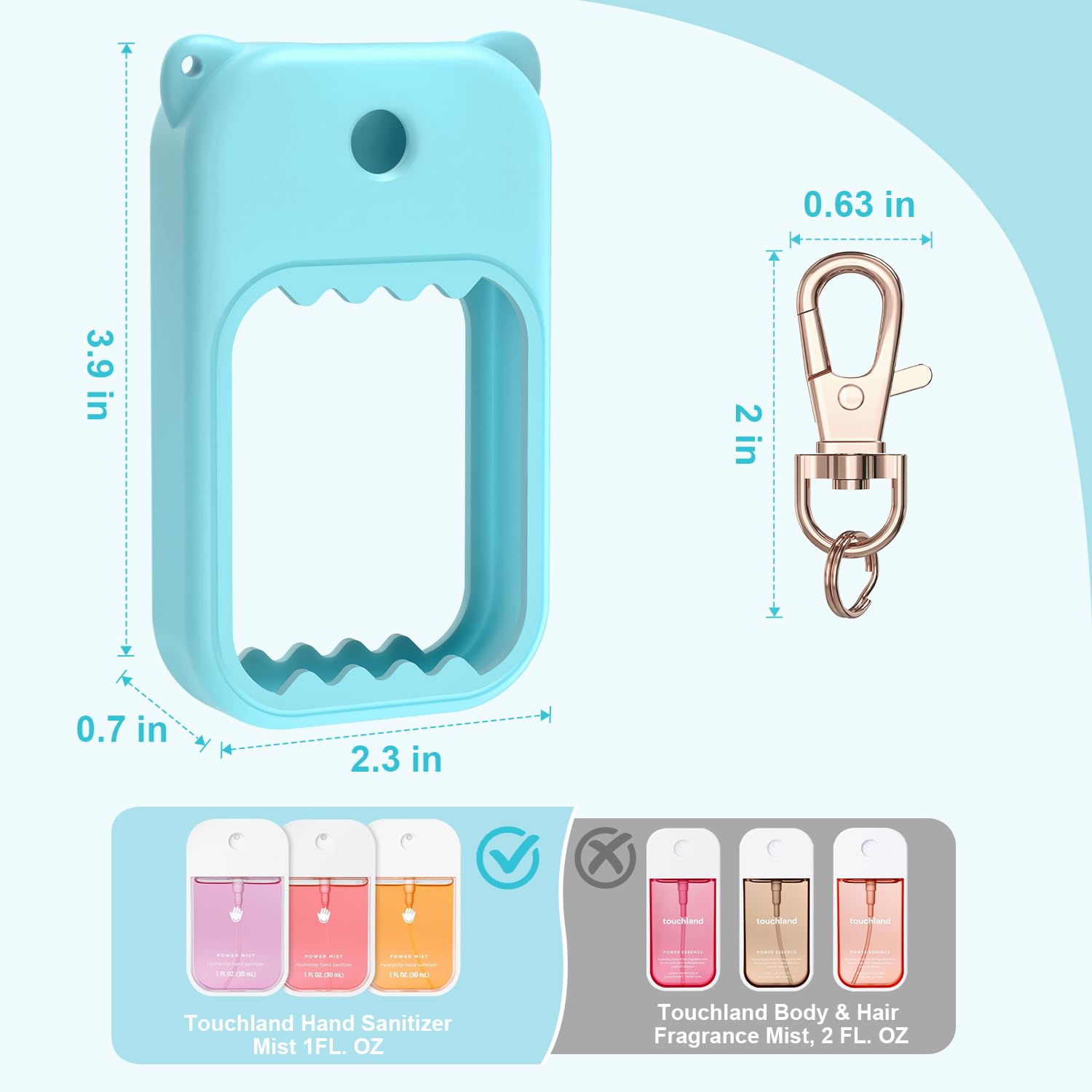 Taessv llavero giro 360 grados mantiene el sanitizer a mano.