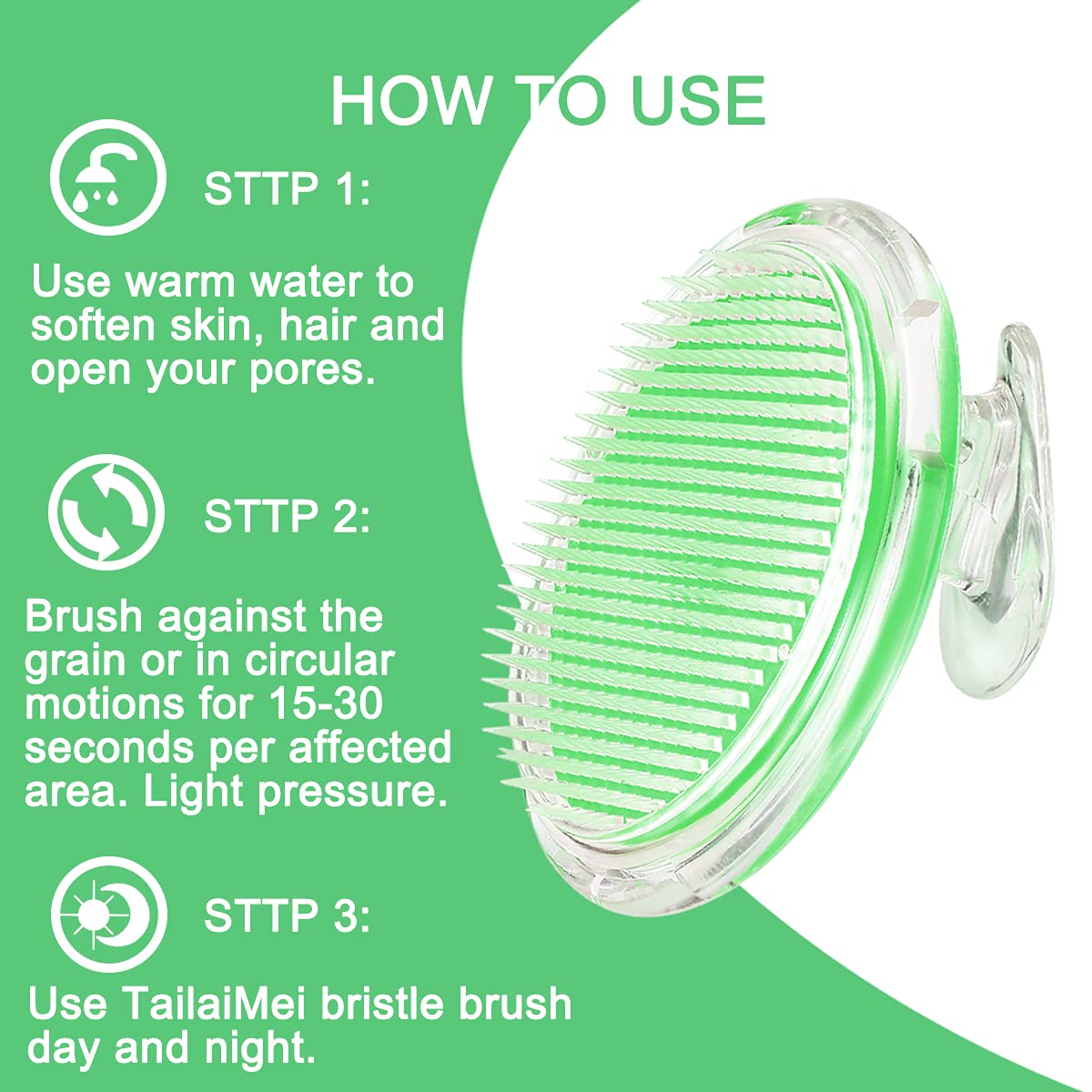 TailaiMei cepillo desmontable y fácil de limpiar para higiene óptima