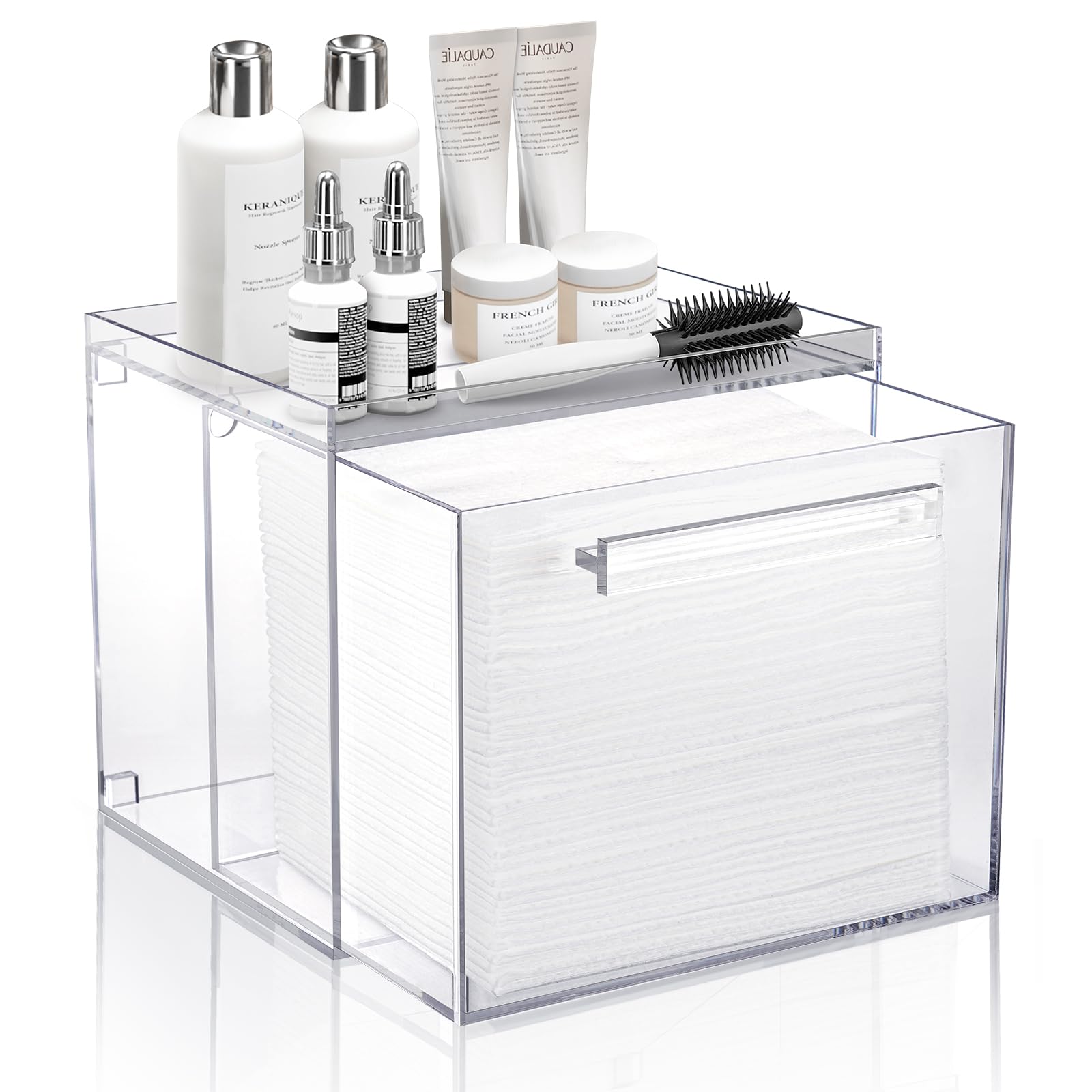 Caja acrílica TAINESS para toallas desechables, montada en pared, mantiene toallas limpias y secas.