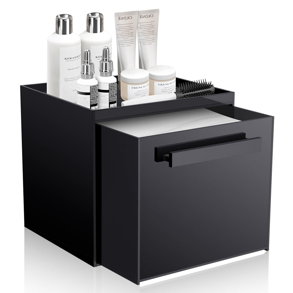 TAINESS caja acrílica para toallas faciales desechables, organizando el baño con discreción.