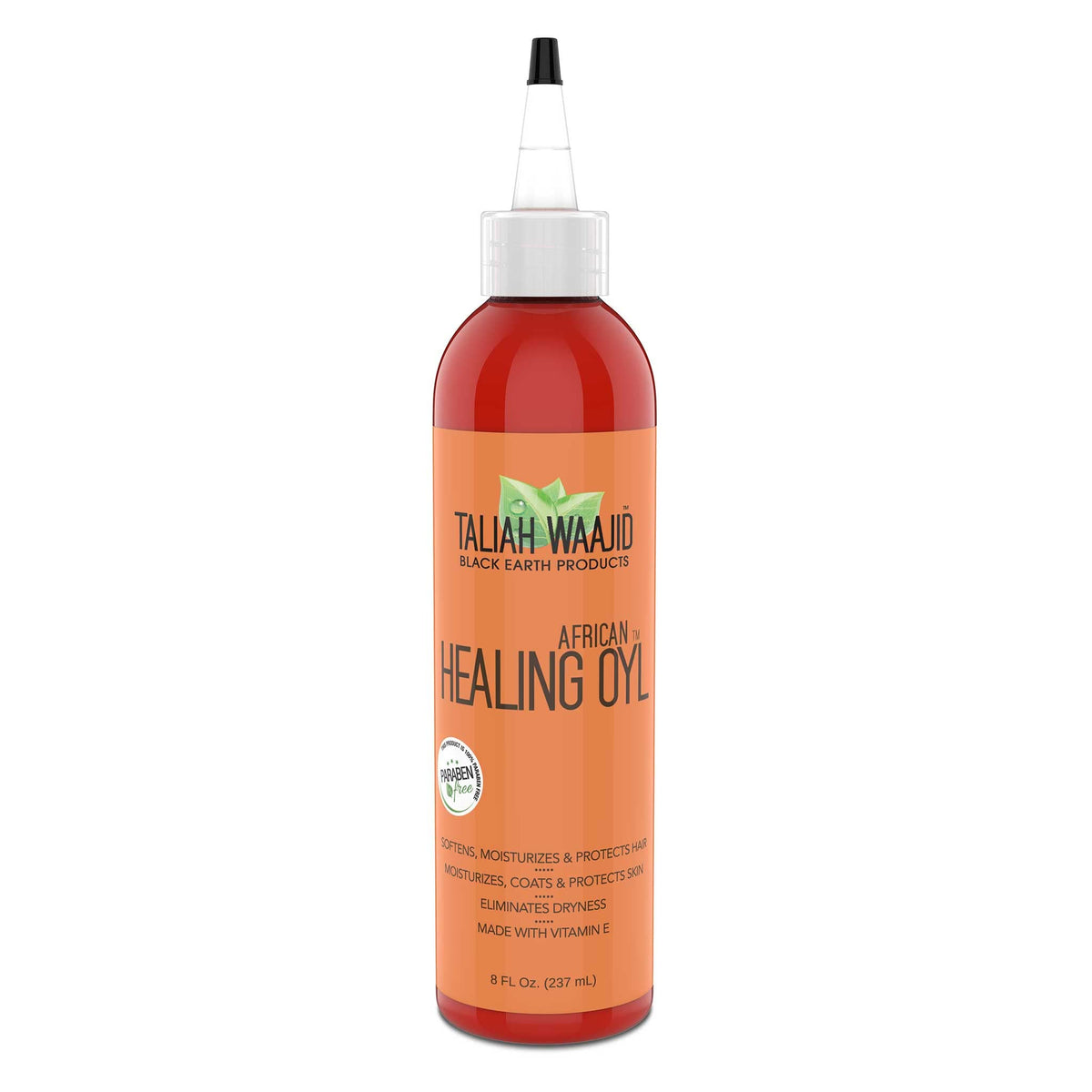 Aceite African Healing Oyl de Taliah Waajid en bote para cabello y piel, hidratación suave.