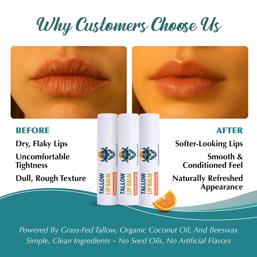 Bálsamo labial Tallowbourn con vitamina E, nutrición para labios.