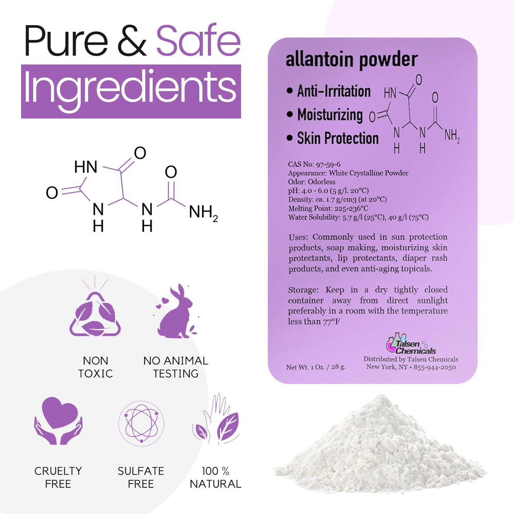 Polvo de allantoina de Talsen Chemicals mantiene la humedad de la piel.