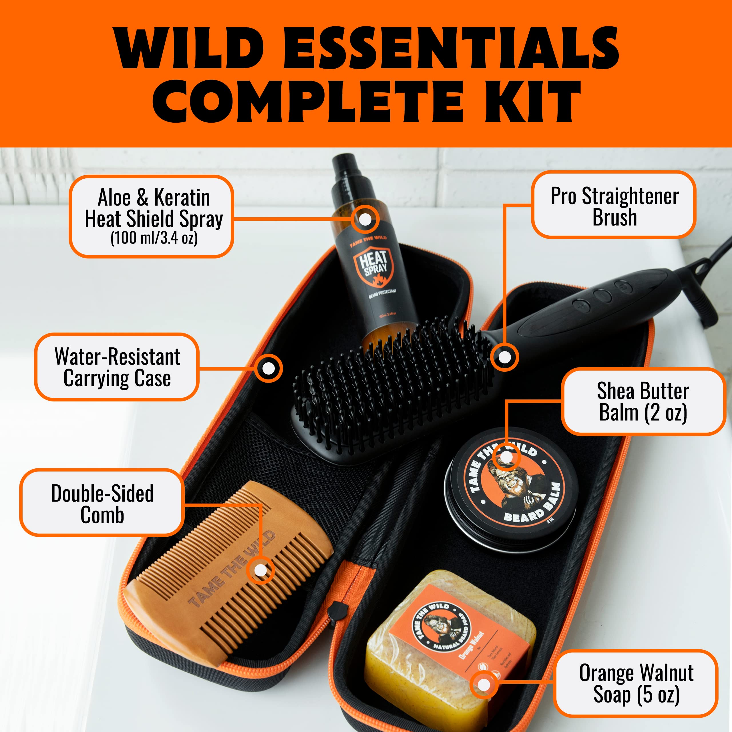 Tame The Wild Pro – cepillo calefactor con ajustes para modelar barba.