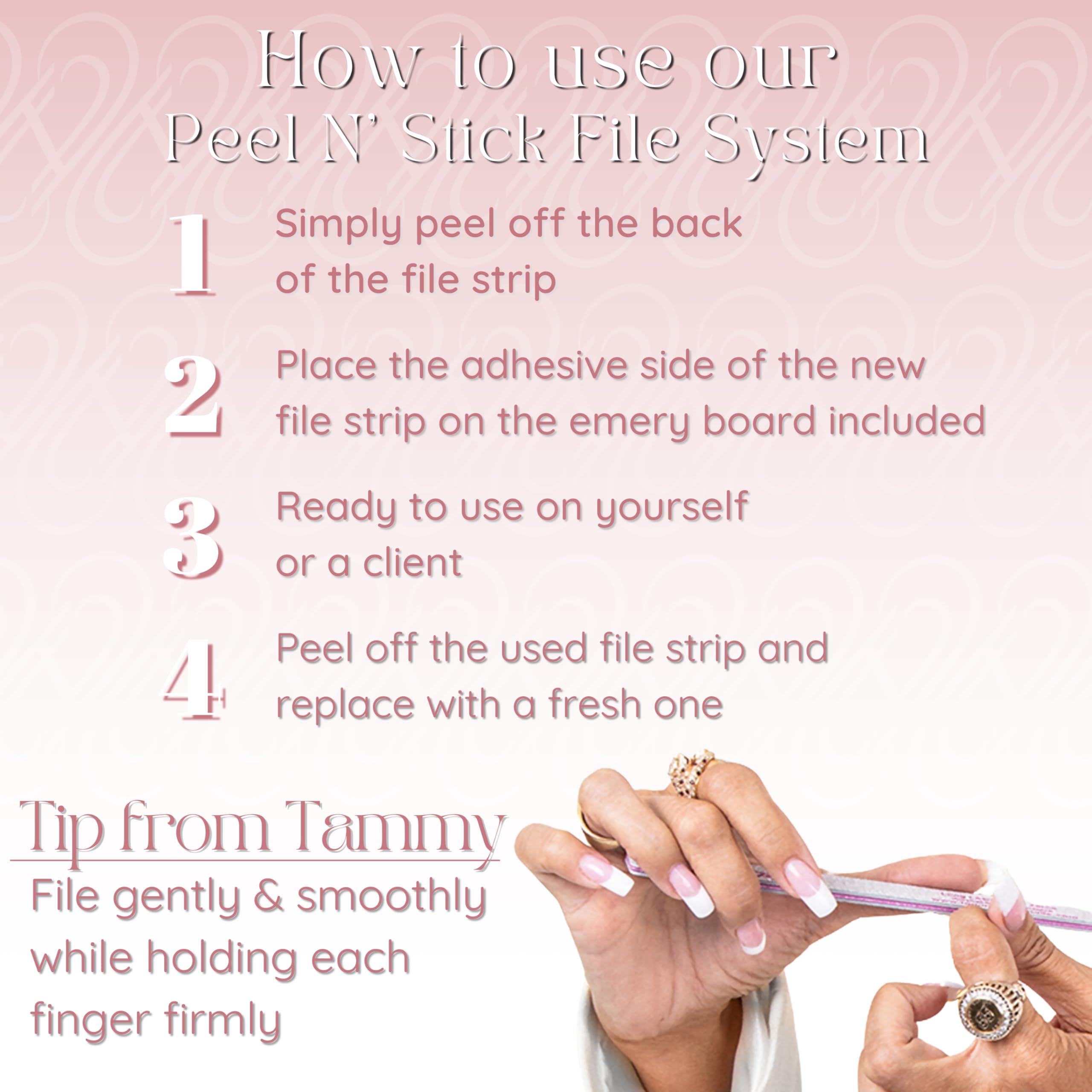 Lima Tammy Taylor acrílica 180 grano para refinar uñas naturales.